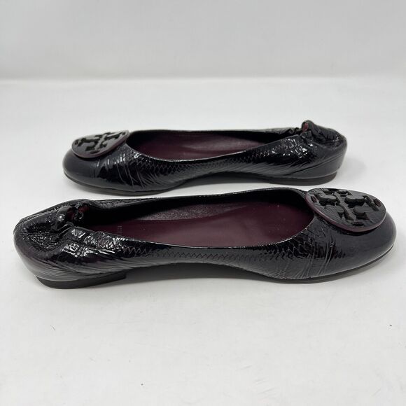 Tory Burch Reva Plum Burgundy Patent Leather Ballet Flats Women’s 8.5 - Picture 7 of 12